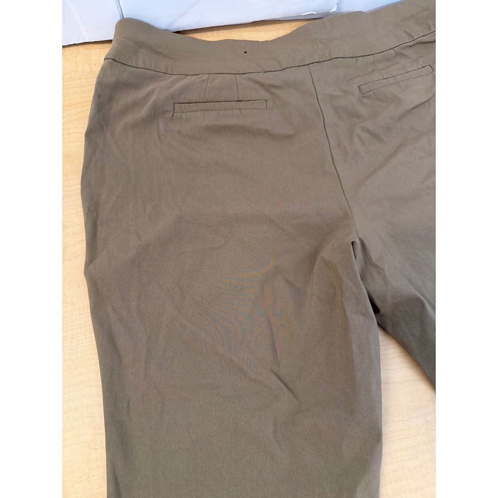 Avenue Womens 18 Petite Brown Pull On Stretch Pants Zipper Pockets Casual Work